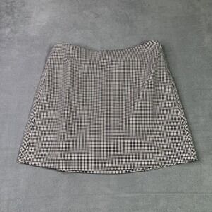 J.Crew Factory Skort Womens 2 Brown Houndstooth Check Stretch Mini‎ Side Zip
